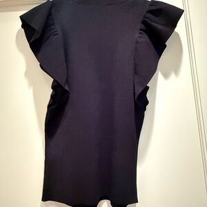 A.L.C. Black Ruffle Sleeve Blouse